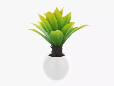 Potted palm decorative 01 3D model