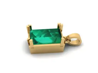 emerald-style green gemstone pendant  3D print model