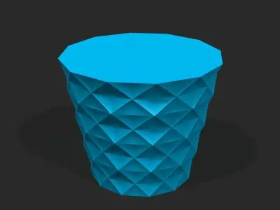 Cups and vases - creased surface 3D print model