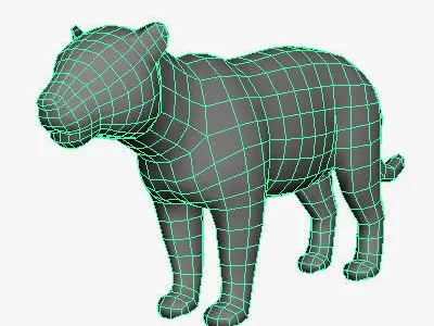 Low Poly Jaguar panther Low-poly 3D model