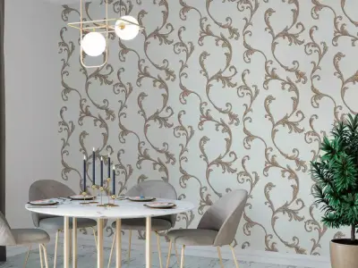 Ivory Gold Acanthus Wallpaper  Texture