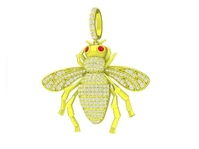 A6179 Luxury Diamond Queen Bee Pendant 3D print model