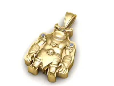 Golden Devil Pendant 3D Printable Model 3D print model