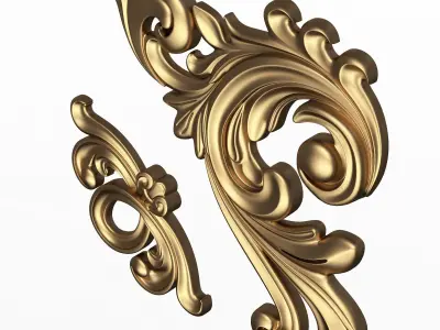 Corner Carved Plaster Molding Decoration 025 Low-poly 3D model