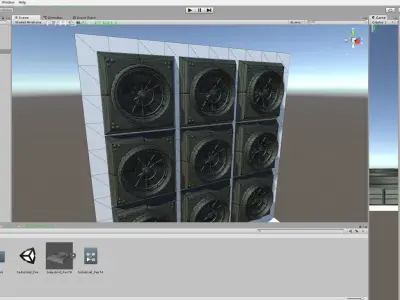 Animated Industrial Fan Low Poly Free low-poly 3D model