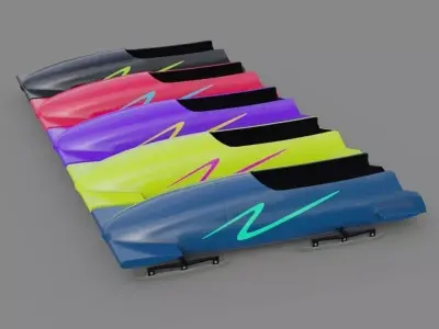 Bobsleigh 1 sled with letter n Low-poly 3D model