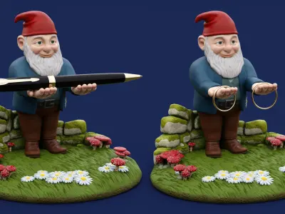 Holder Garden Gnome - Printable 3D print model