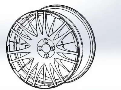 Audi Wheel Rim Low-poly 3D model