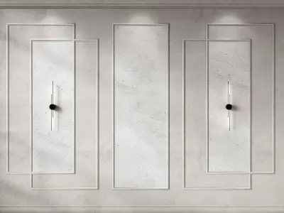 Wall decoration kit with moldings 3D model