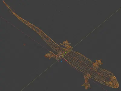 Agama Lizard Low-poly 3D model