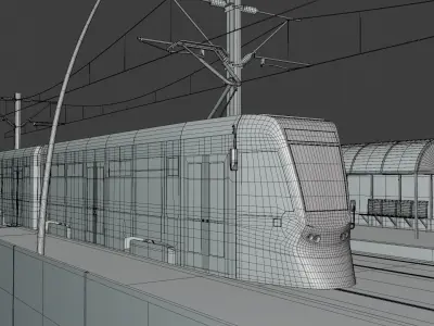 Stadler tram stop II 3D model