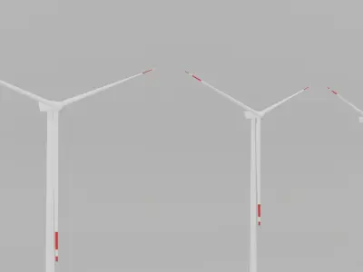 Wind Turbines Low-poly 3D model