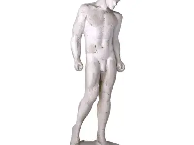 Plaster Sculpture of a Standing Athlete 3D model