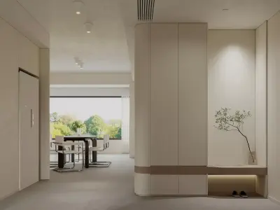 Modern living room dining room interior scenes 167 3D model