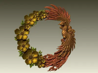 Phoenix Flower pendant 3D print model