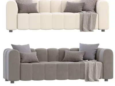 Luxury Sofa Solid Velvet by Homary 3D model