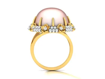 Solitaire Women Engagement Wedding Opal Stone  Ring 3D print model