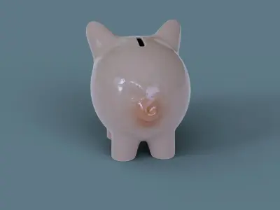 Piggy Bank low poly 3D model PBR 3D model