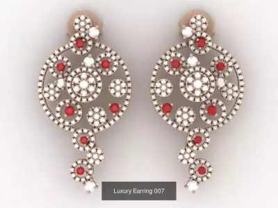 Luxury set - Pendant and earring 3D Model Pack