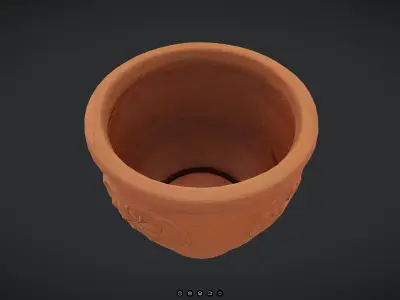 Terracotta Plant Pot 3 Low-poly 3D model