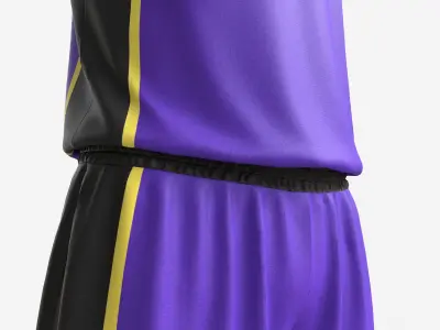 Basketball Uniform Set Purple 3D model