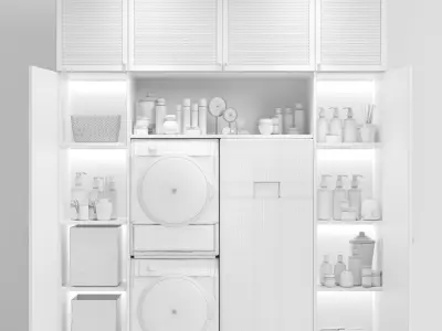 Laundry room with household appliances 3D model