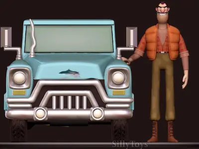 Shaw with his Car - Open Season 3D print model