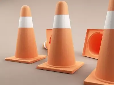 Traffic Cones 01 Low-poly 3D model
