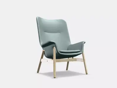 VEDBO High back armchair 1 Low-poly 3D model