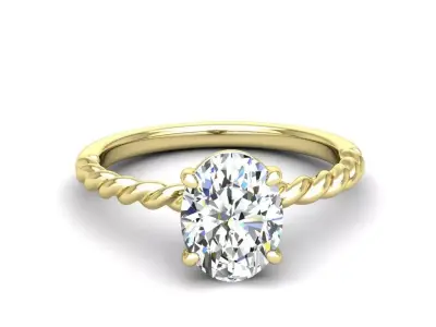 Engagement ring Victoria oval 3D print model