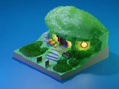 Bilbo Baggins House Free low-poly 3D model