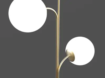 Floor lamp made of brass and opal glass Laredoute MORICIO 3D model