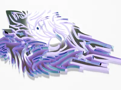 Laser Cut Wolf Head 3D Model Decorative Wall Art Low-poly 3D model