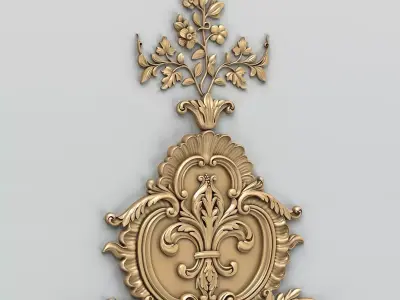 Carved decor central 006 3D model