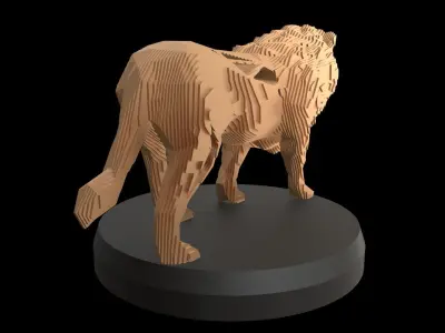 Parametric V Lion King Low-poly 3D model