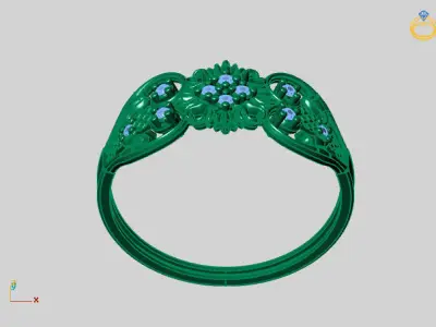 Women Ring Diamond Stone STL 3DM Lightweight Printable 3D print model 45