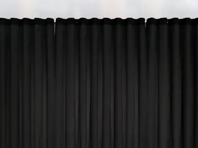 Large Curtains - Black and Brown 3D model