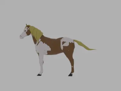 low poly horse rigged Low-poly 3D model