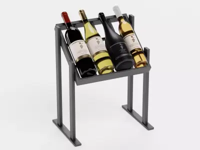 -Wines on Rack V4- Low-poly 3D model