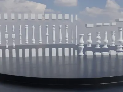 Pillars Pack Low-poly 3D model