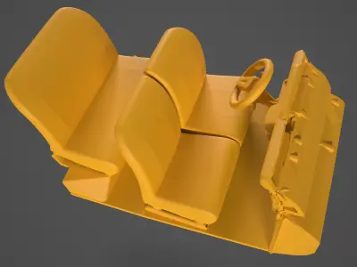 Citroen 2CV 1970 Car Interior 3D print model