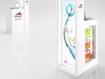 Designed cosmetic sale stand 3D model