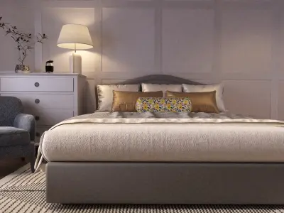 Cozy Bedroom interior scene  3D model