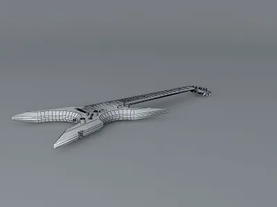 Red/Silver Dean concept guitar Free 3D model