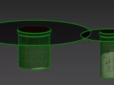 Modern Round Coffee Table Set GLASS  3D model