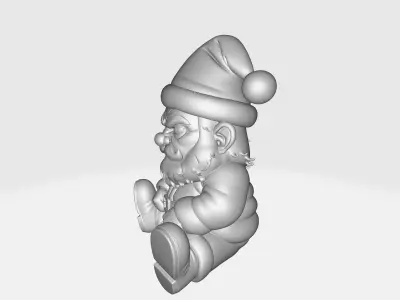 Grumpy Santa Claus Funny Christmas Figurine Holiday Desk Decor 3D print model