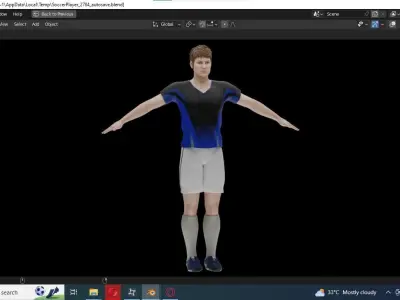 SOCCER BOY PLAYER RIGGED 3D model