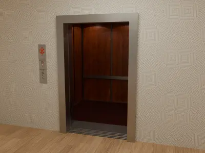 Modular Game Ready Elevator Low-poly 3D model