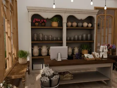 Flower Shop Blender Scene 3D model