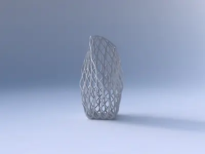 Vase twisted arc quadratic with diagonal grid lattice 3D print model